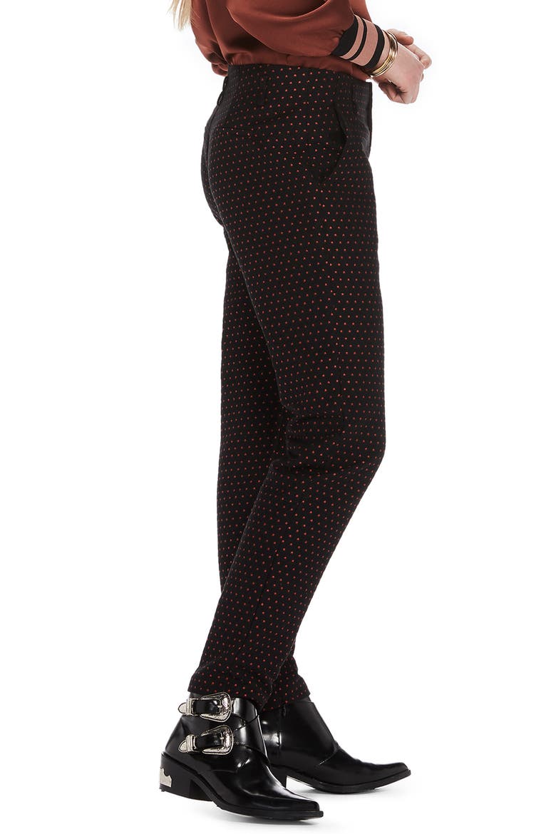 Starry Jacquard Tailored Stretch Pants, Alternate, color, BLACK W/ SMALL STAR PRINT