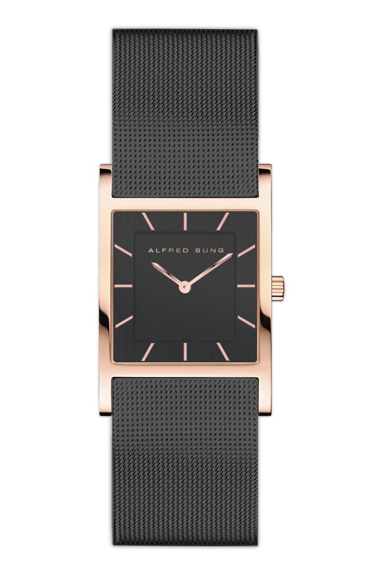 Mesh Strap Watch, 26mm, Main, color, BLACK