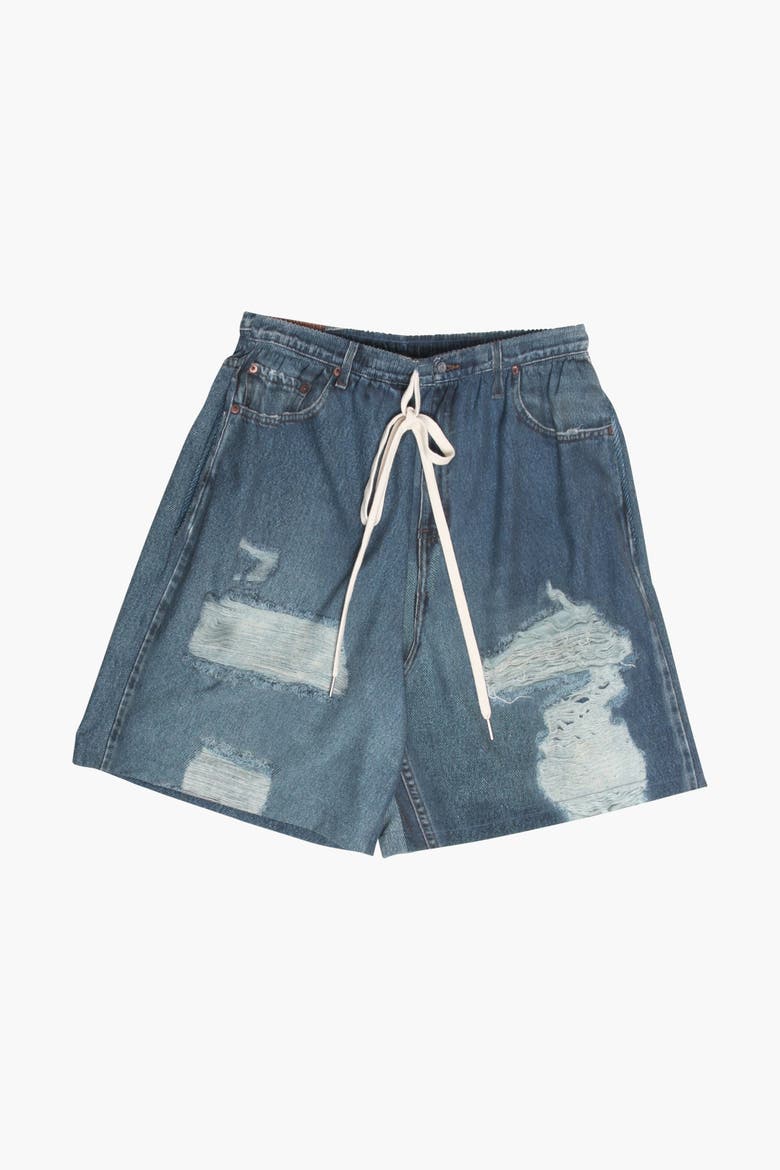 Dumb Printed Denim Short, Main, color, Denim