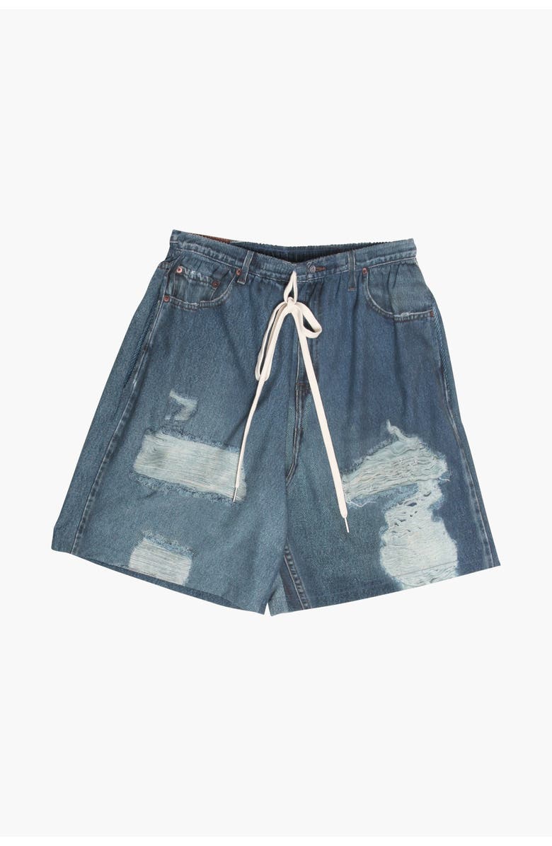 THE CELECT Dumb Printed Denim Short, Main, color, Denim