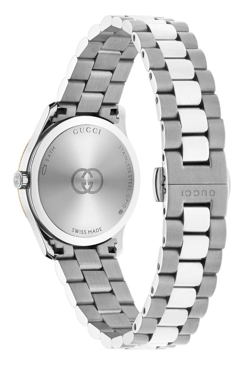 G-Timeless Diamond Slim Bracelet Watch, 29mm, Alternate, color, SILVER/ ROSE GOLD
