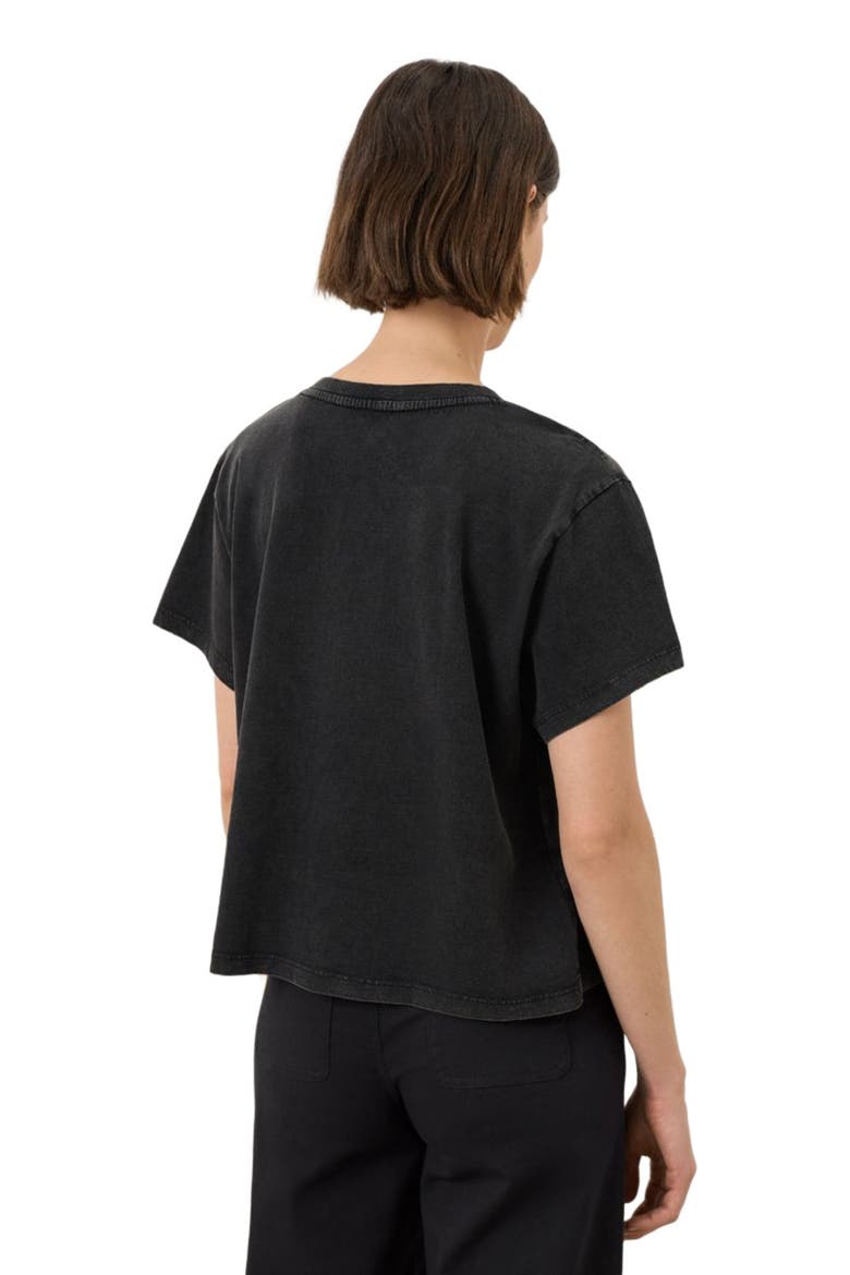 Organic Cotton Vintage Jersey V-Neck Tee, Alternate, color, Washed Black