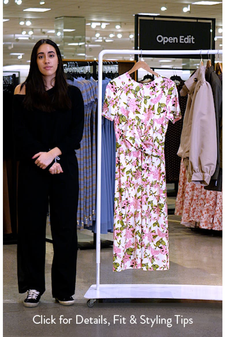 Chelsea Twist Front Floral Knit Midi Dress video
