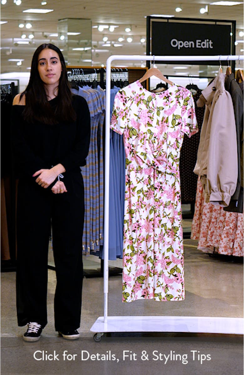 Chelsea Twist Front Floral Knit Midi Dress, sales video thumbnail