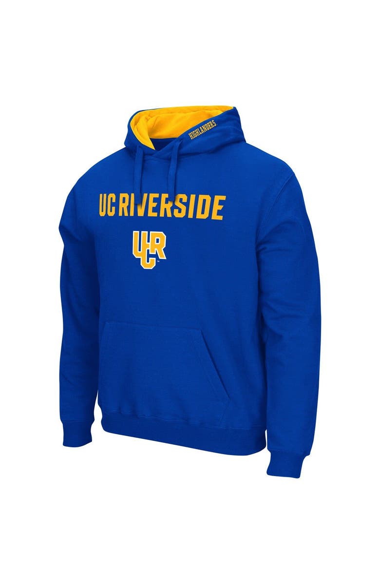 COLOSSEUM Men's Colosseum Blue UC Riverside Highlanders Arch & Logo 3.0 Pullover Hoodie, Alternate, color, 