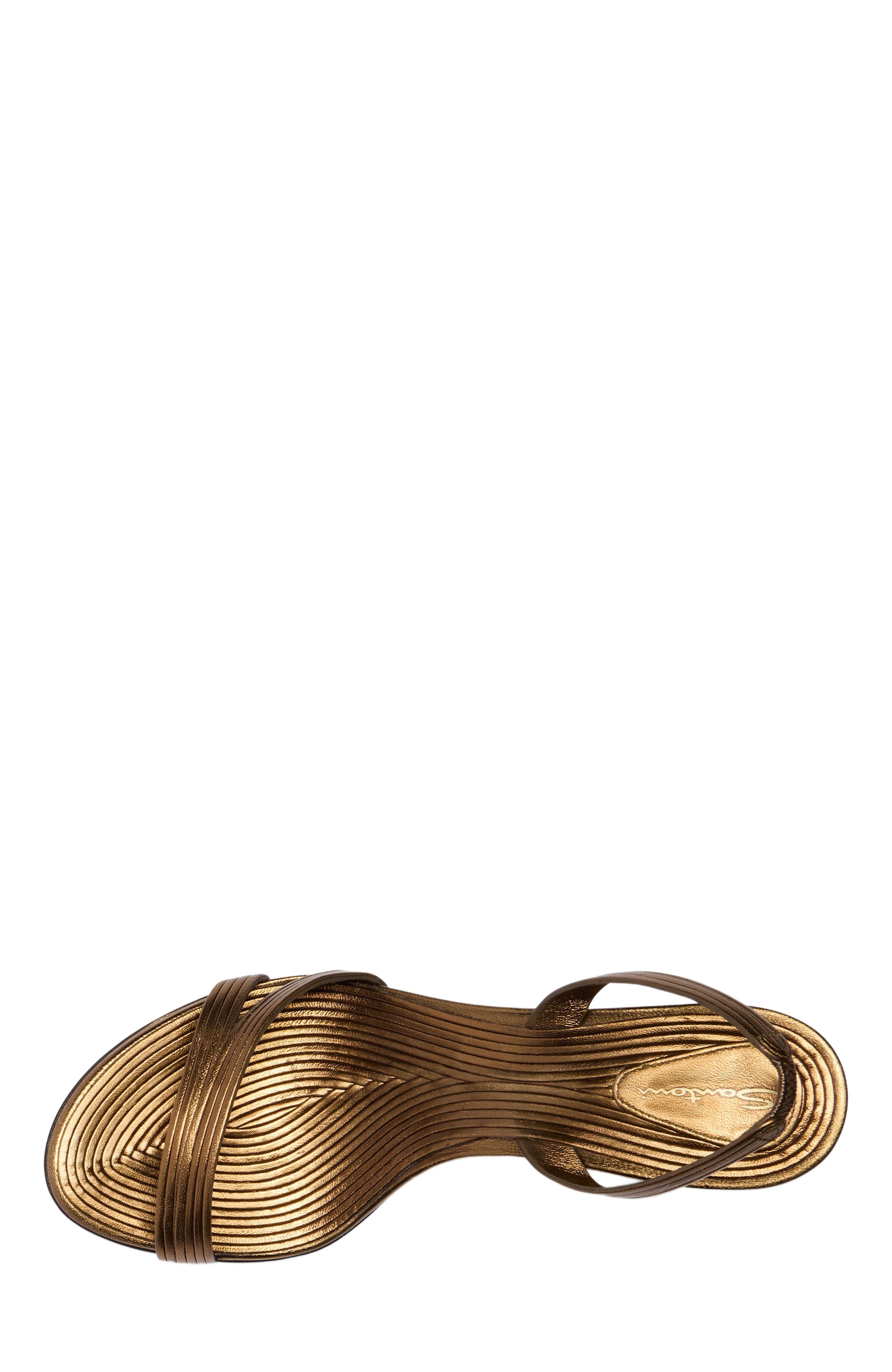 Santoni Women
s mid-heel sandal, Alternate, color, Gold