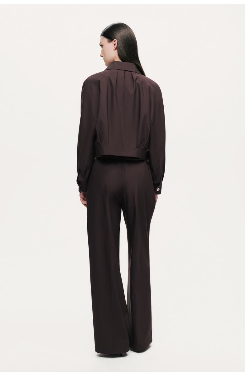 Nocturne Buckle Detail Cropped Zip Jacket, Alternate, color, Dark Brown