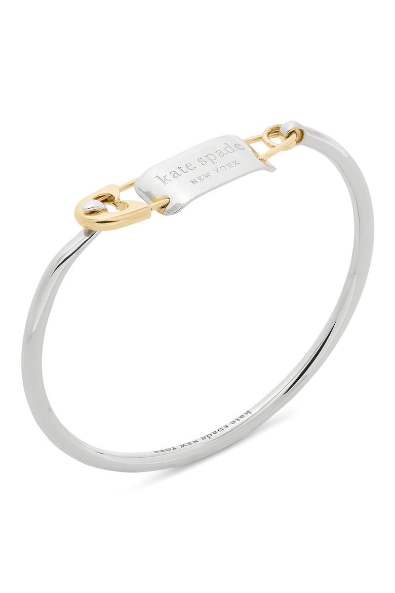 Sam Tag Safety Pin Bangle, Main, color, MIXED METAL