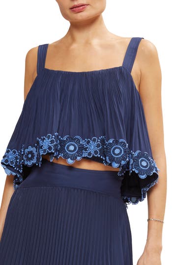 RAMY BROOK RAMY BROOK ELIZABETH FLORAL LACE APPLIQUÉ TOP