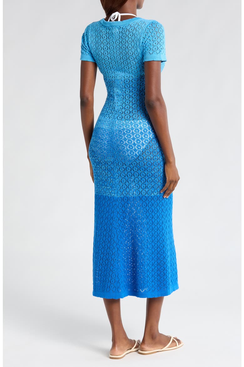 Alexandra Short Sleeve Cover-Up Dress, Alternate, color, BLUE