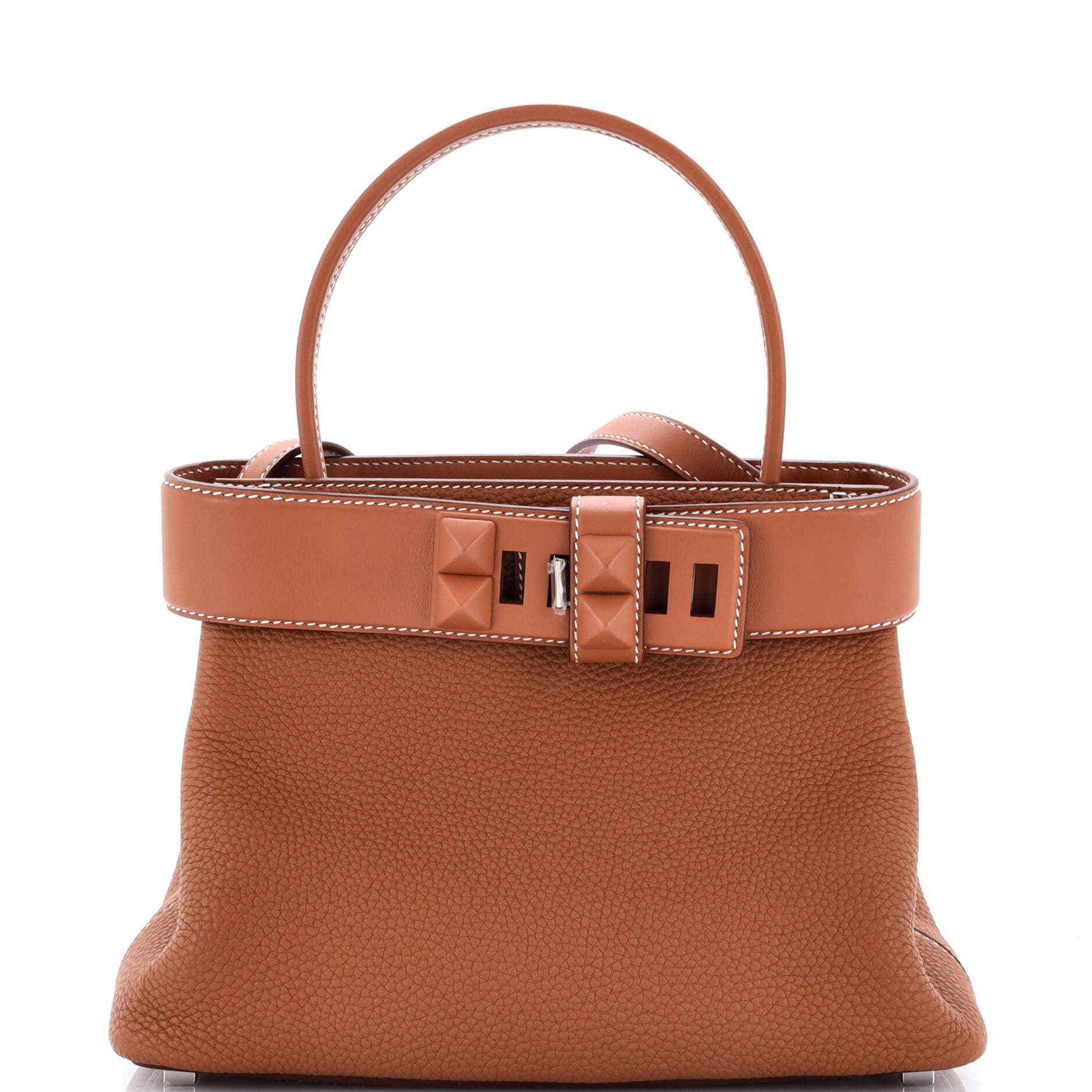 Pre-Owned Hermes Medor Handbag Togo, Main, color, Gold