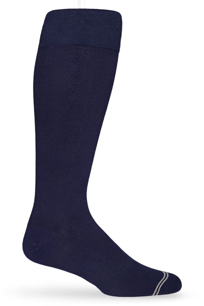 Elton Mid-Calf Premium Novelty Dress Socks, Main, color, NAVY