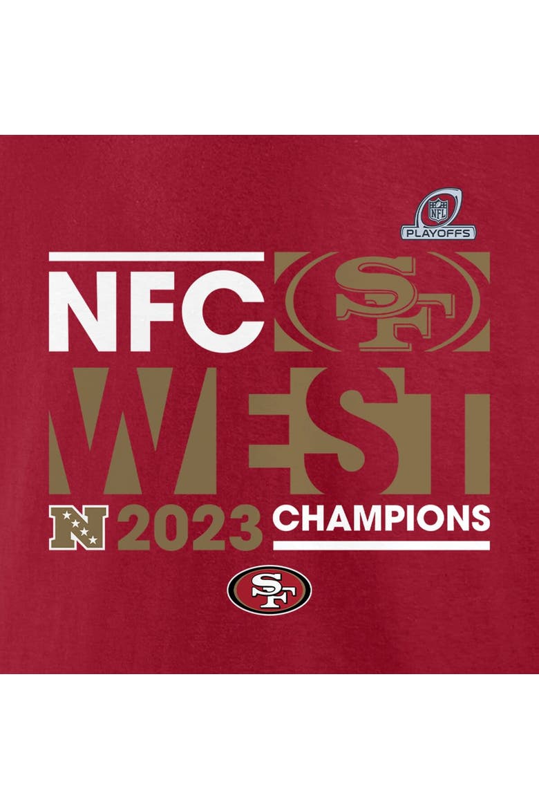 Men's Fanatics Branded  Scarlet San Francisco 49ers 2023 NFC West Division Champions Conquer T-Shirt, Alternate, color, Scarlet
