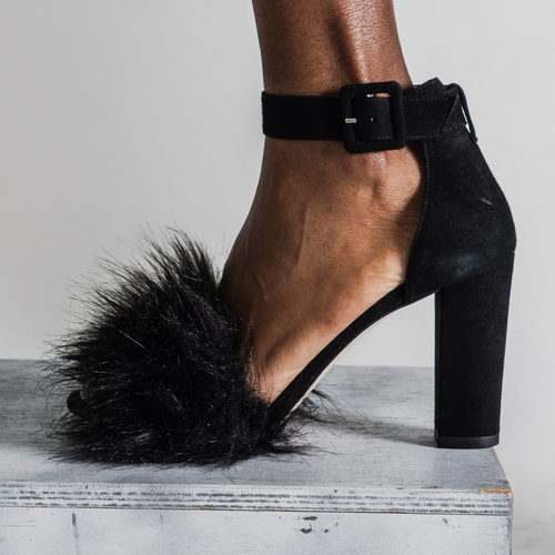 Tiannia Barnes Naomi, Alternate, color, Black Suede And Fur