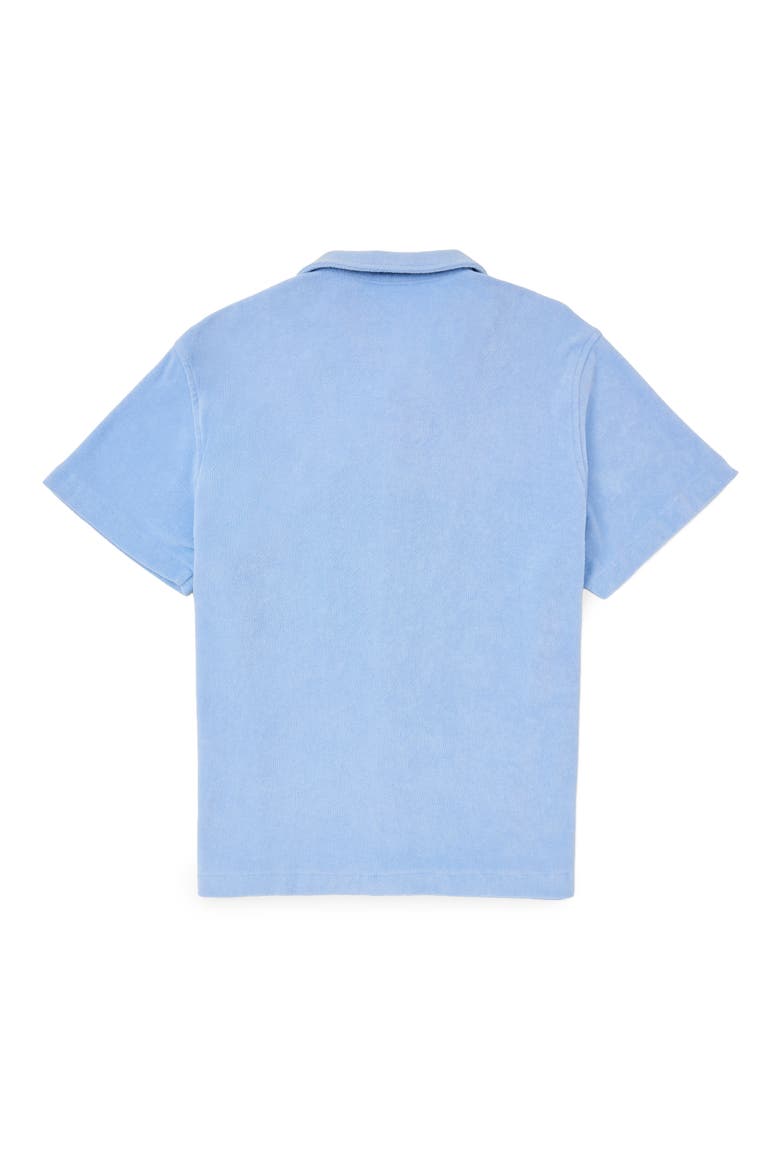 x Byrdie Terry Button-Up Shirt, Alternate, color, SKY BLUE