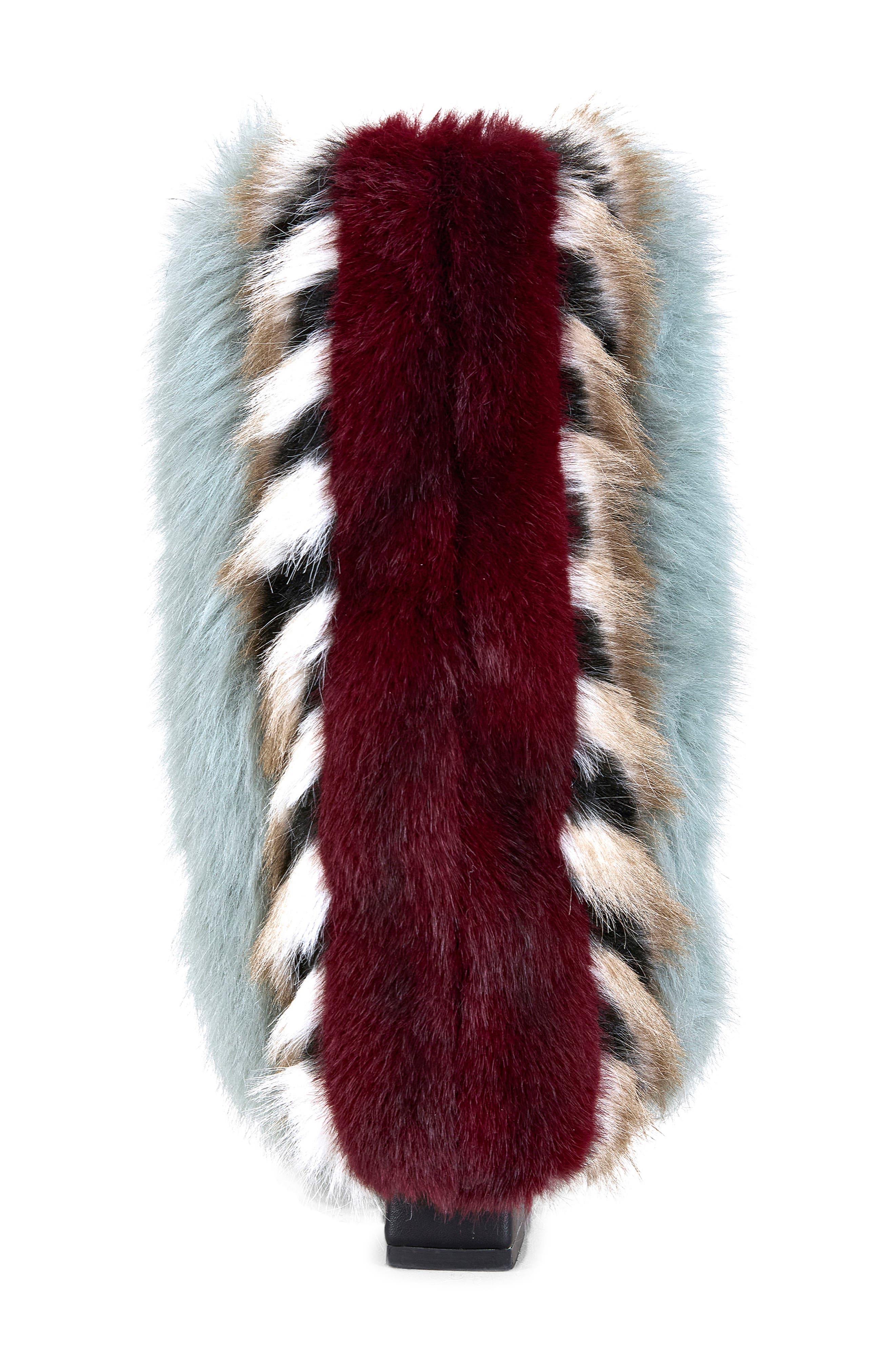 AZALEA WANG Briash Mixed Faux Fur Bootie, Alternate, color, Blue Multi
