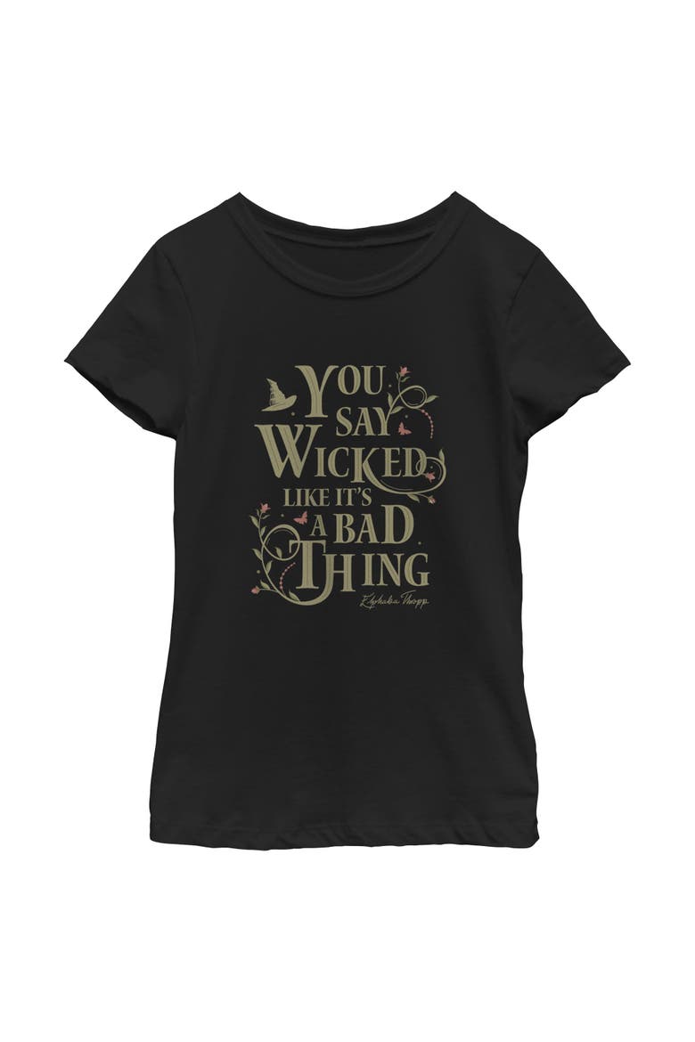 Girls' You Say It Like It's a Bad Thing Short Sleeve Graphic T-Shirt, Main, color, Black