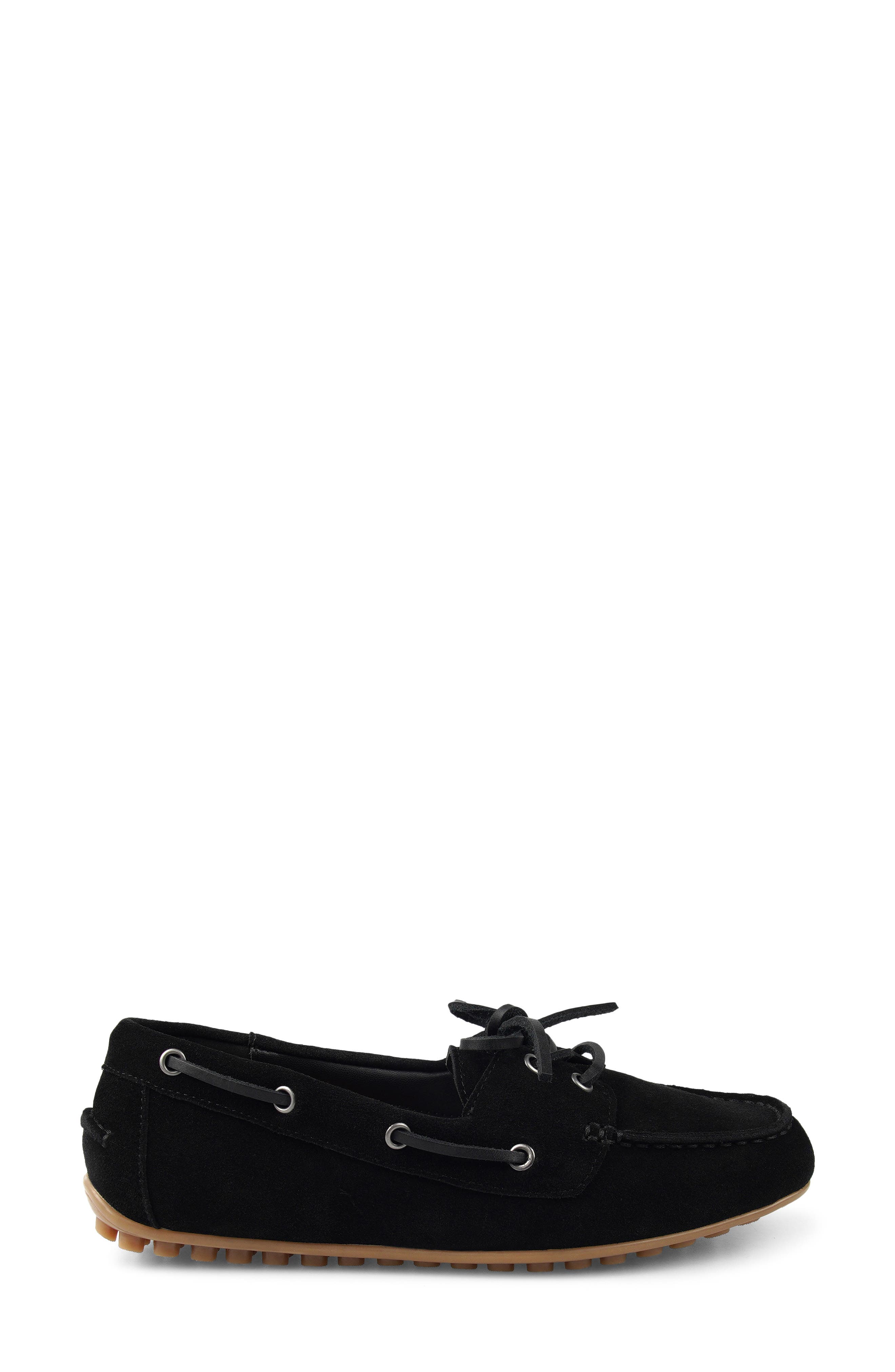Bandy Boat Shoe, Alternate, color, BLACK SUEDE