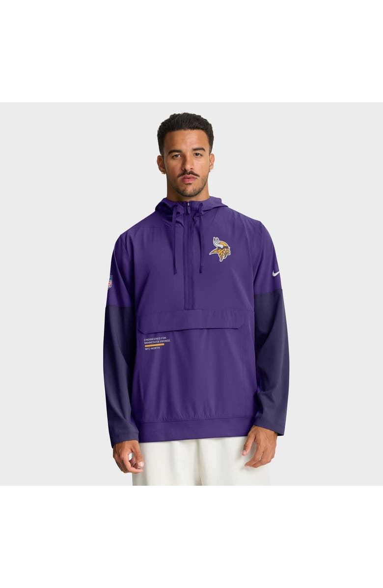 Nike Men's Nike Purple Minnesota Vikings Sideline Anorak Half-Zip Hoodie Jacket, Alternate, color, Purple