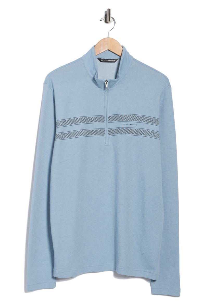 Continent Edge Quarter Zip Pullover, Alternate, color, HEATHER DUSTY BLUE