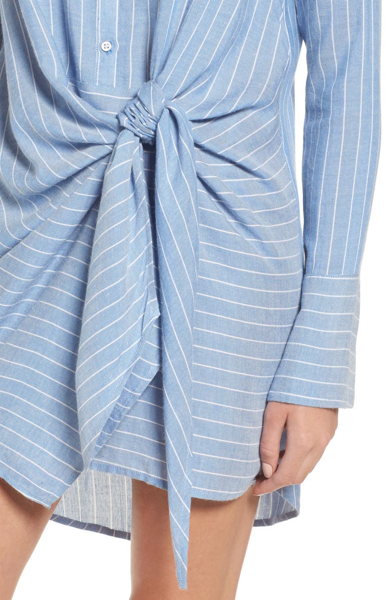 Socialite Tie Front Shirtdress, Alternate, color,