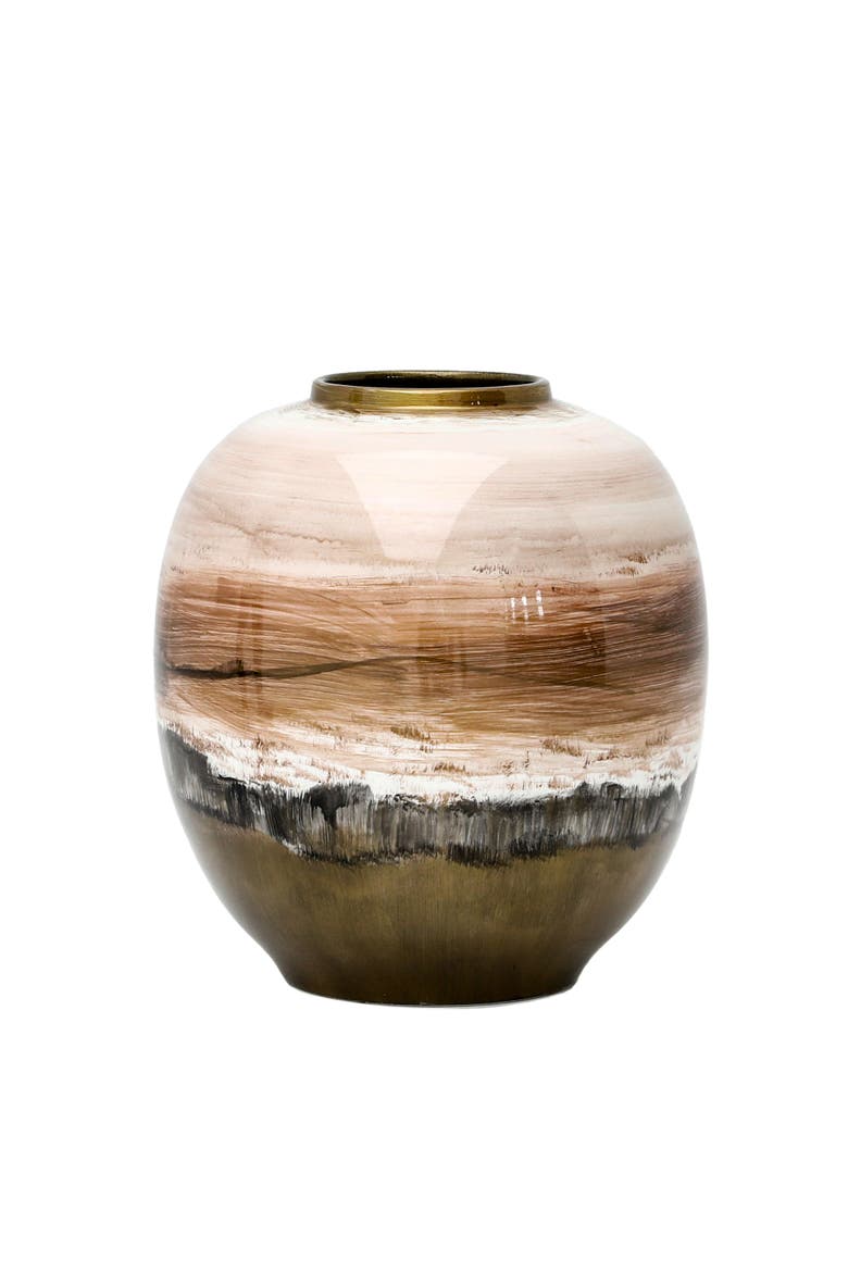 Handpainted Pot, Main, color, BROWN/WHITE