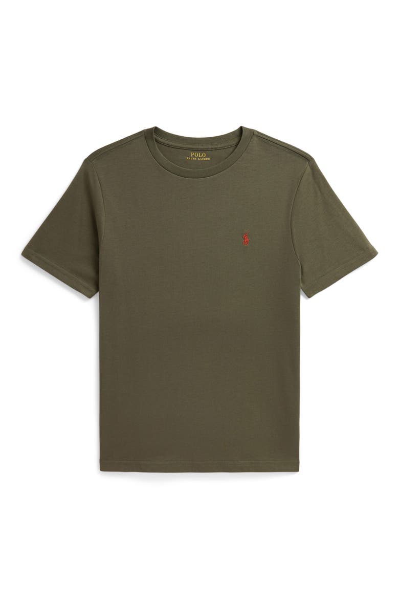 Kids' Cotton Crewneck T-Shirt, Main, color, CRUISE OLIVE