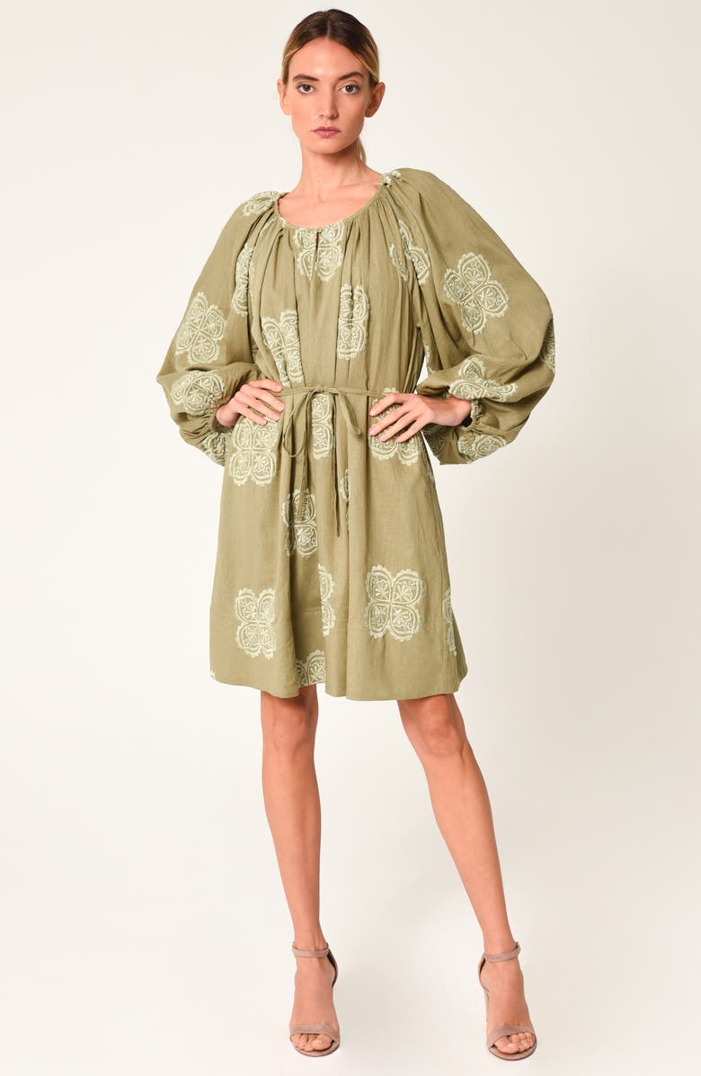 CIEBON Mia Lace Tie Waist Long Sleeve Minidress, Alternate, color,