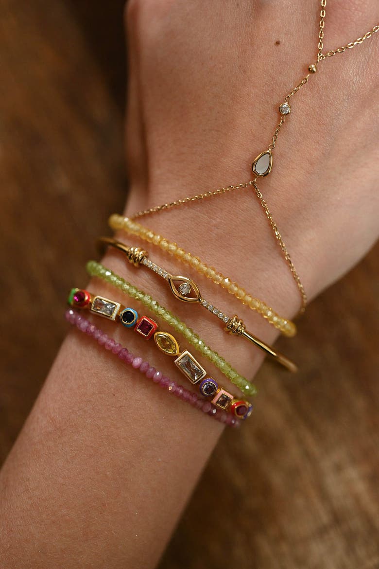 Mother of Pearl Hand Chain, Alternate, color, Gold