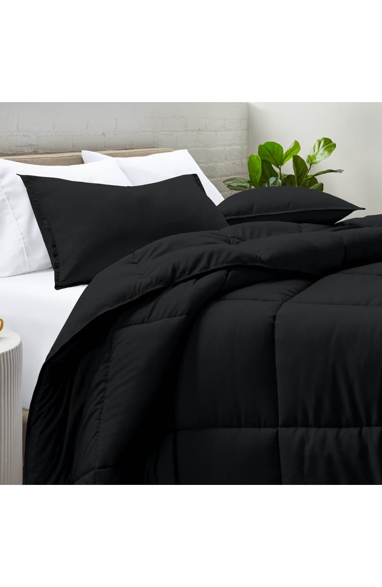 Bare Home All-Season Down Alternative Comforter Set - Oversized Queen, Alternate, color, Black