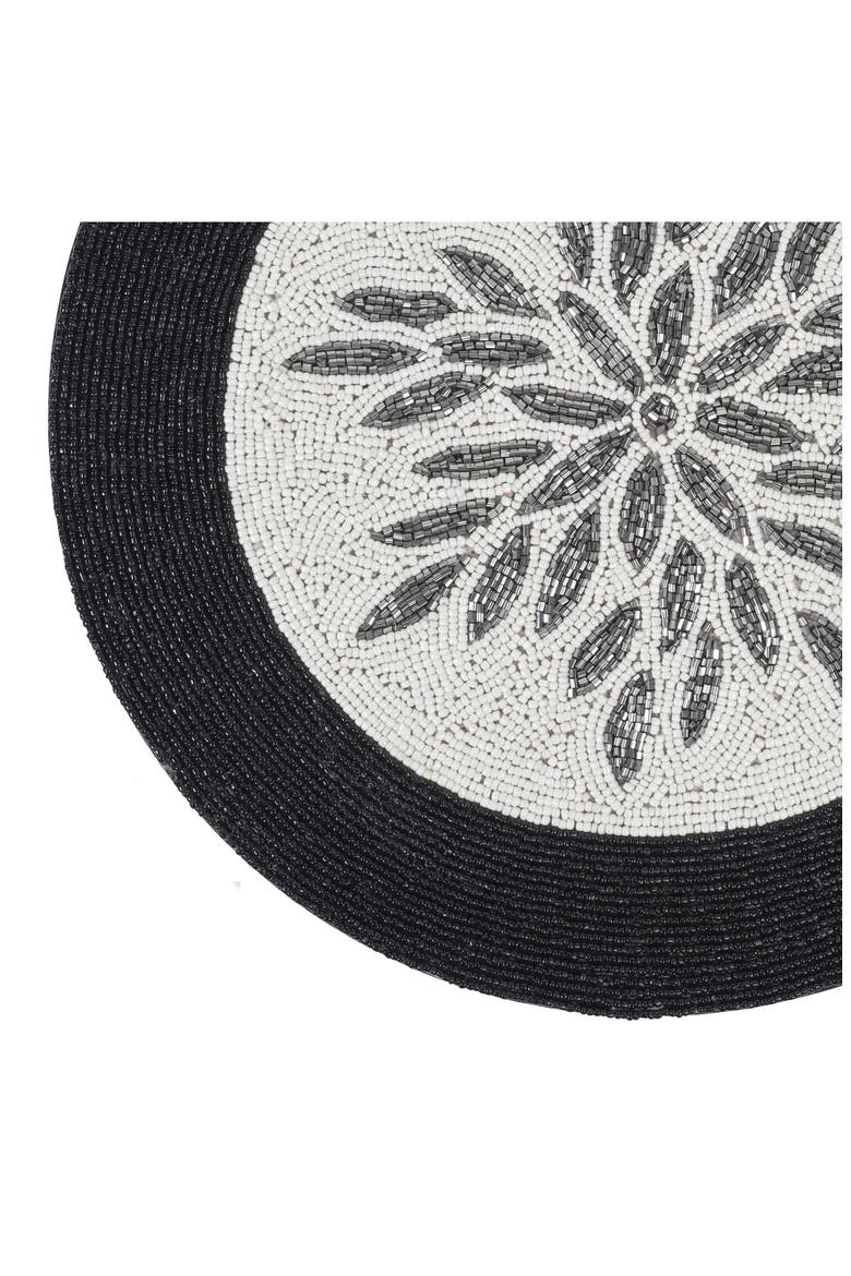 Beaded Placemat, Alternate, color, IVORY/ BLACK