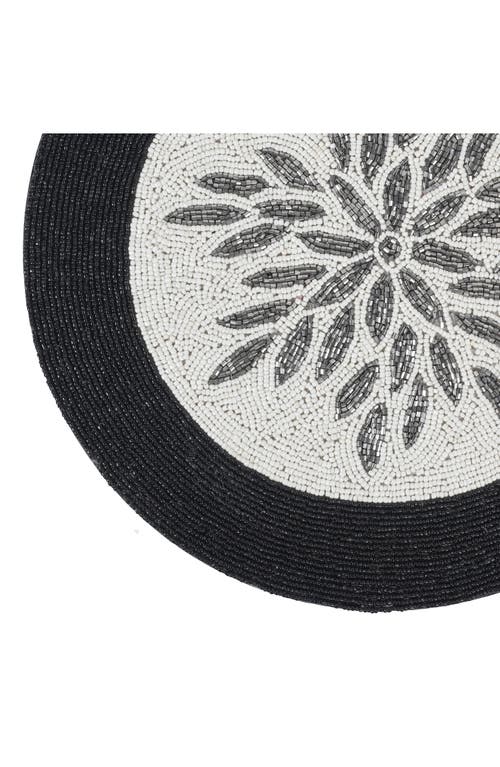 Tiramisu Beaded Placemat In Ivory/black