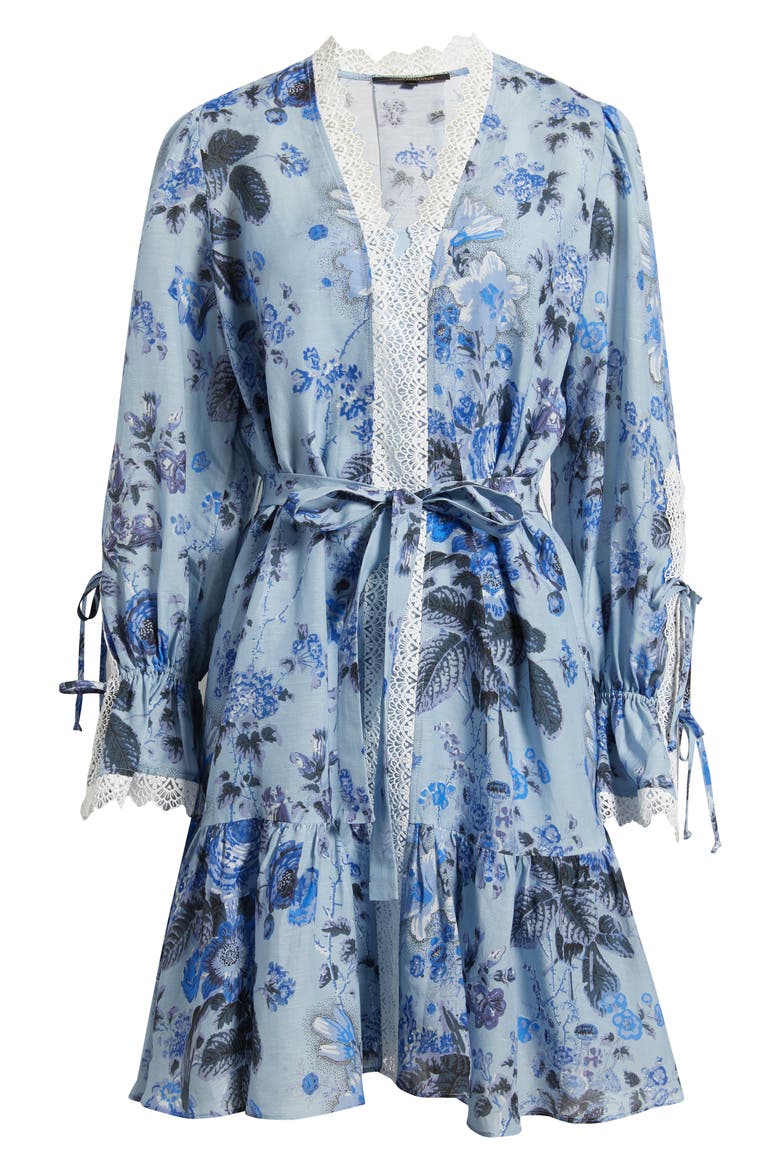 Beli Tie Waist Long Sleeve Dress, Alternate, color, POWDER BLUE MULTI