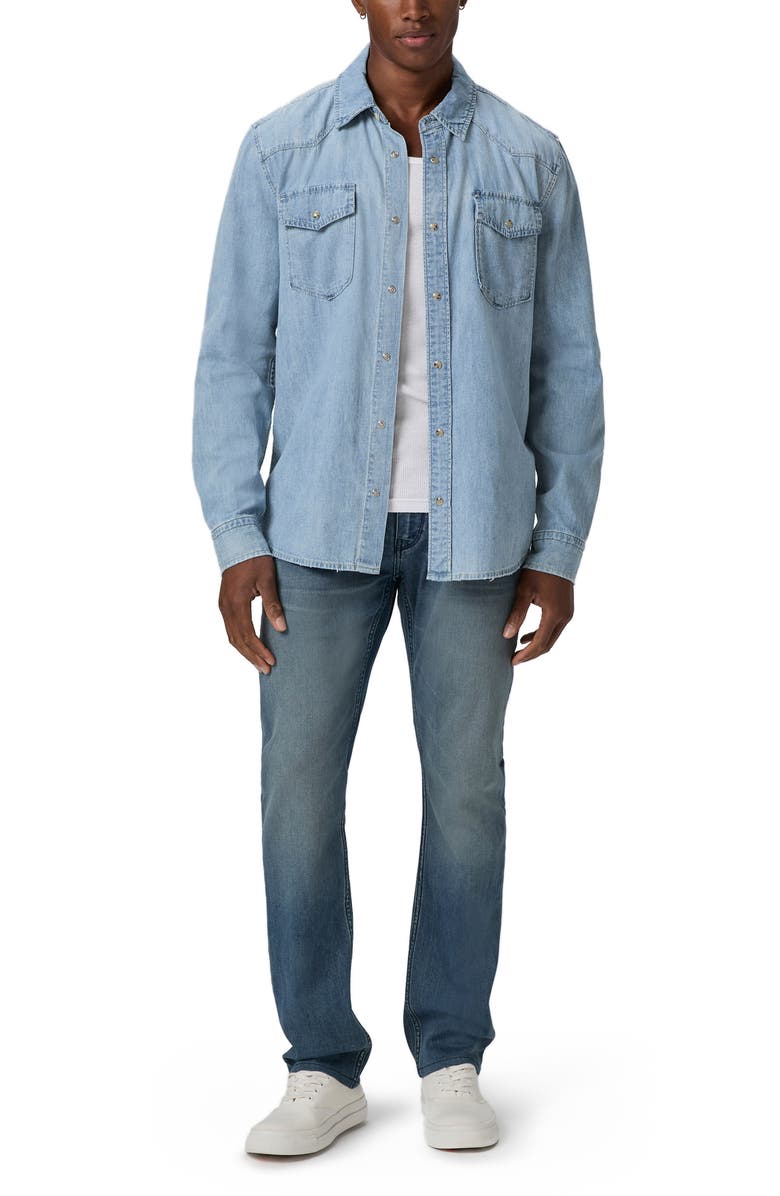 PAIGE Cazador Cotton Denim Snap-Up Western Shirt, Alternate, color, 