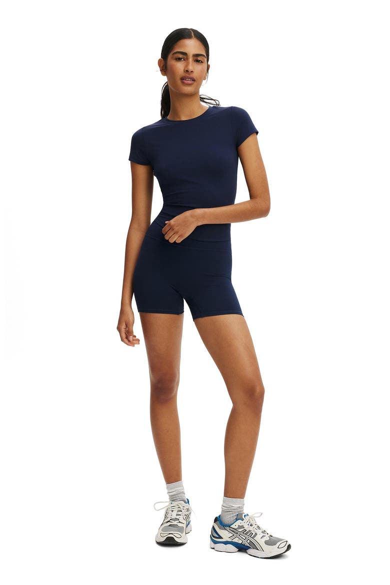 Women's Active Ultra Soft Fitted Tshirt, Alternate, color, Prep Sport Navy