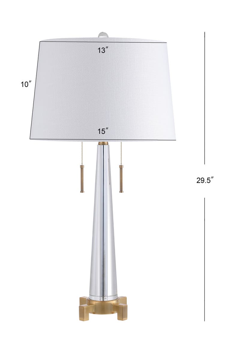 Zoe 29.5" 2-Light Crystal LED Table Lamp, Clear/Brass Gold, Alternate, color, Clear/Brass Gold