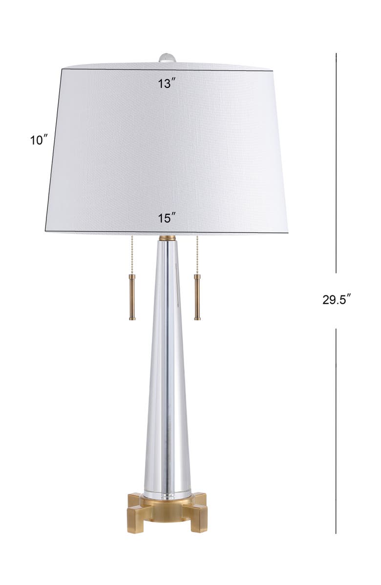JONATHAN Y Zoe 29.5" 2-Light Crystal LED Table Lamp, Clear/Brass Gold, Alternate, color, Clear/Brass Gold