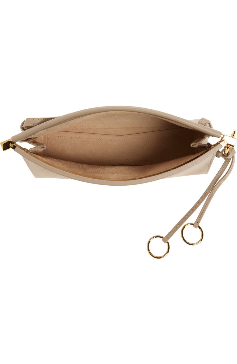 Alaïa Small Le Click East/West Leather Shoulder Bag, Alternate, color, Grege