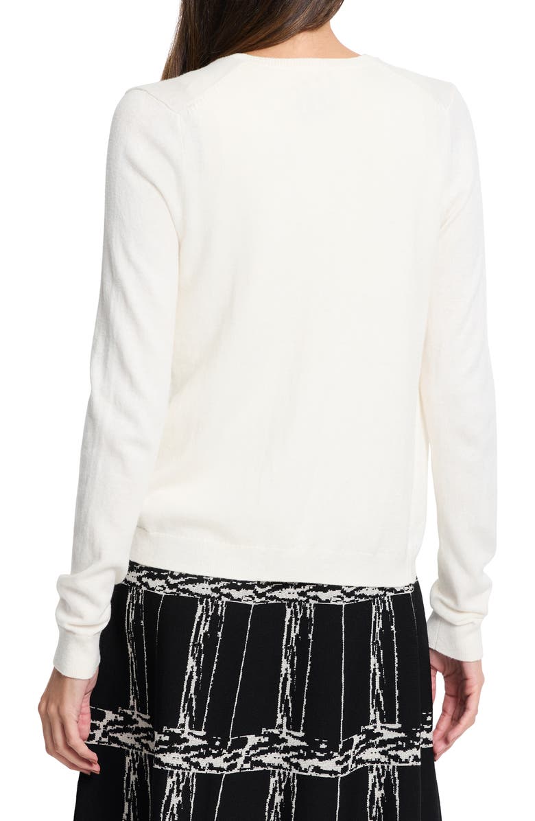 NIC+ZOE Sequin Trim Cardigan, Alternate, color, Classic Cream