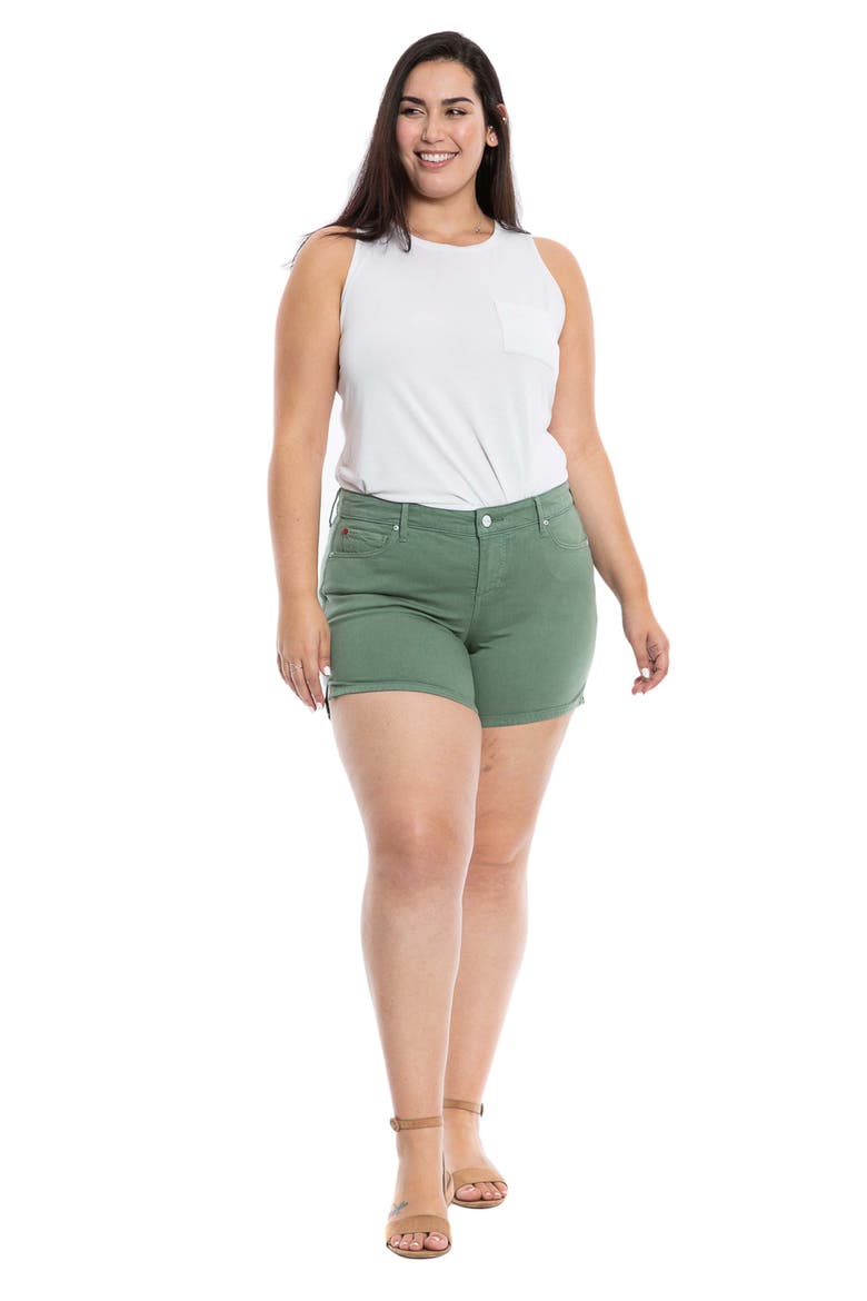 Vented Denim Shorts, Alternate, color, MYRTLE