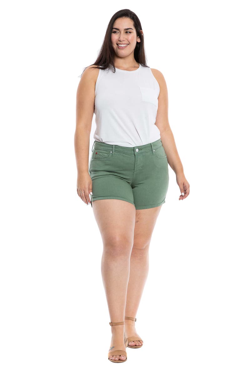 SLINK Jeans Vented Denim Shorts, Alternate, color, Myrtle