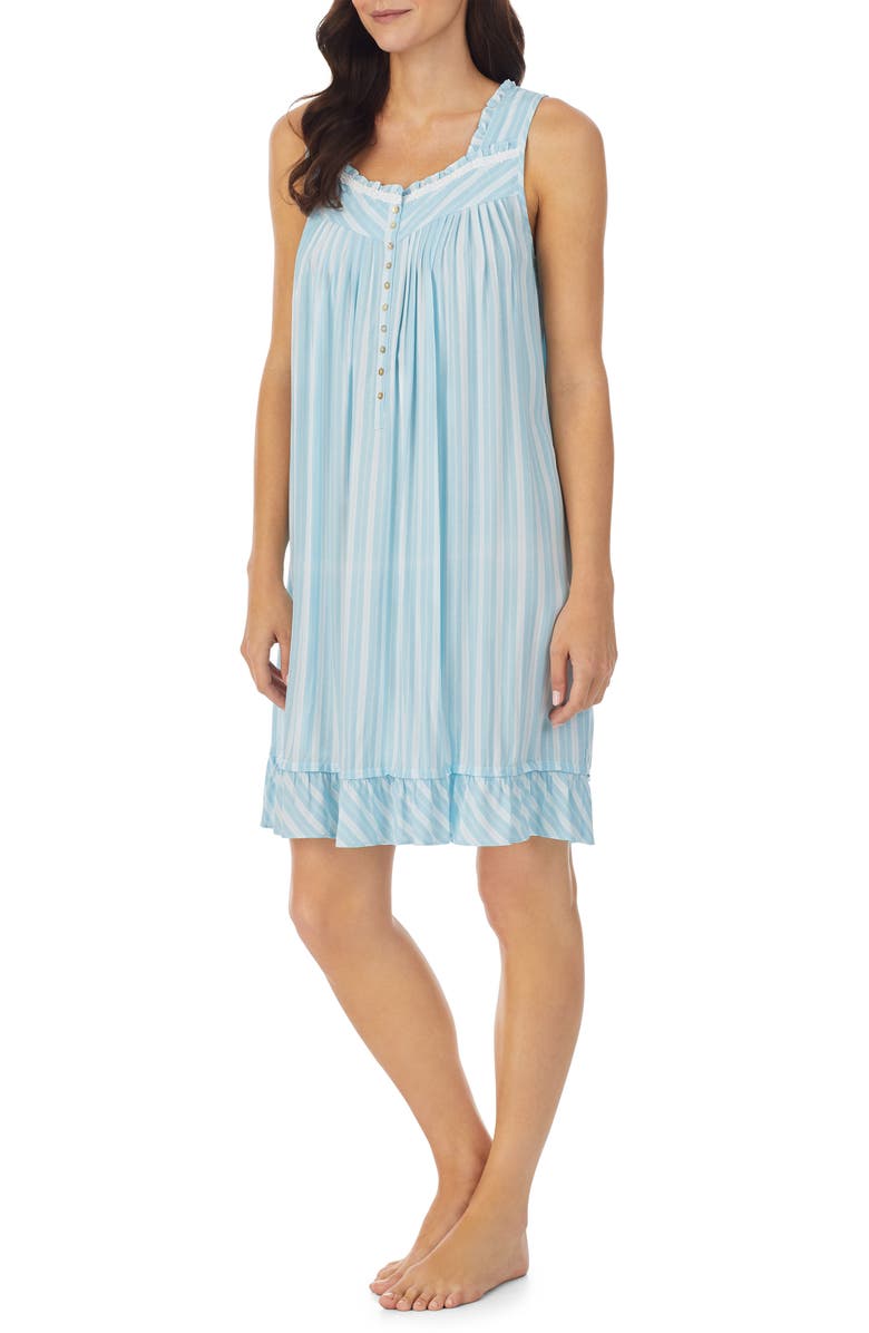Eileen West Stripe Short Nightgown, Alternate, color, 