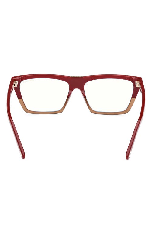 Tom Ford 57mm Square Blue Light Blocking Glasses In Multi
