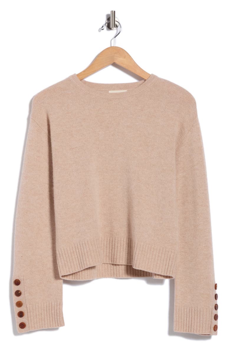 Wool & Cashmere Crewneck Sweater, Alternate, color, OATMILK LATTE