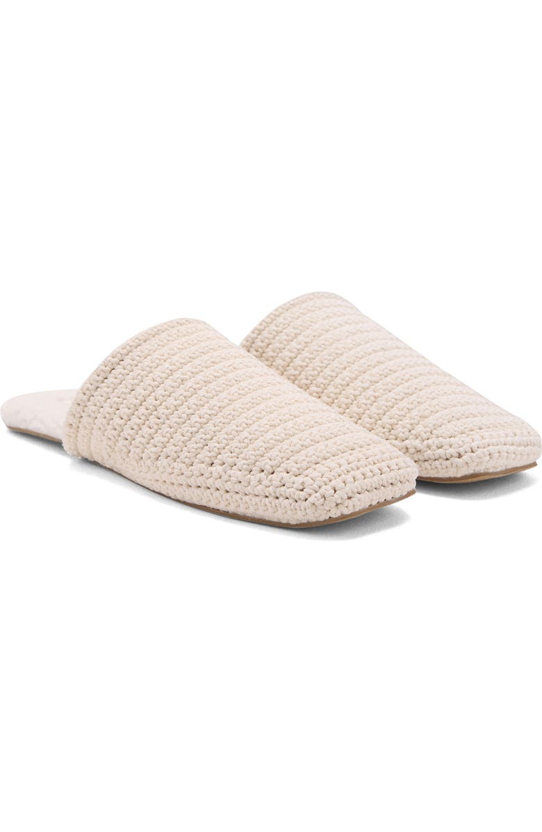 MANGO Crochet Mule Slipper, Main, color, Ivory White