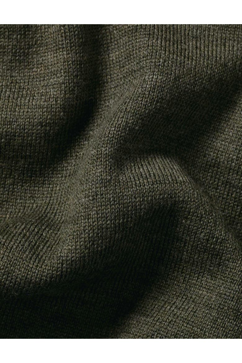 Merino Zip Polo Neck Long sleeve, Alternate, color, Olive Green
