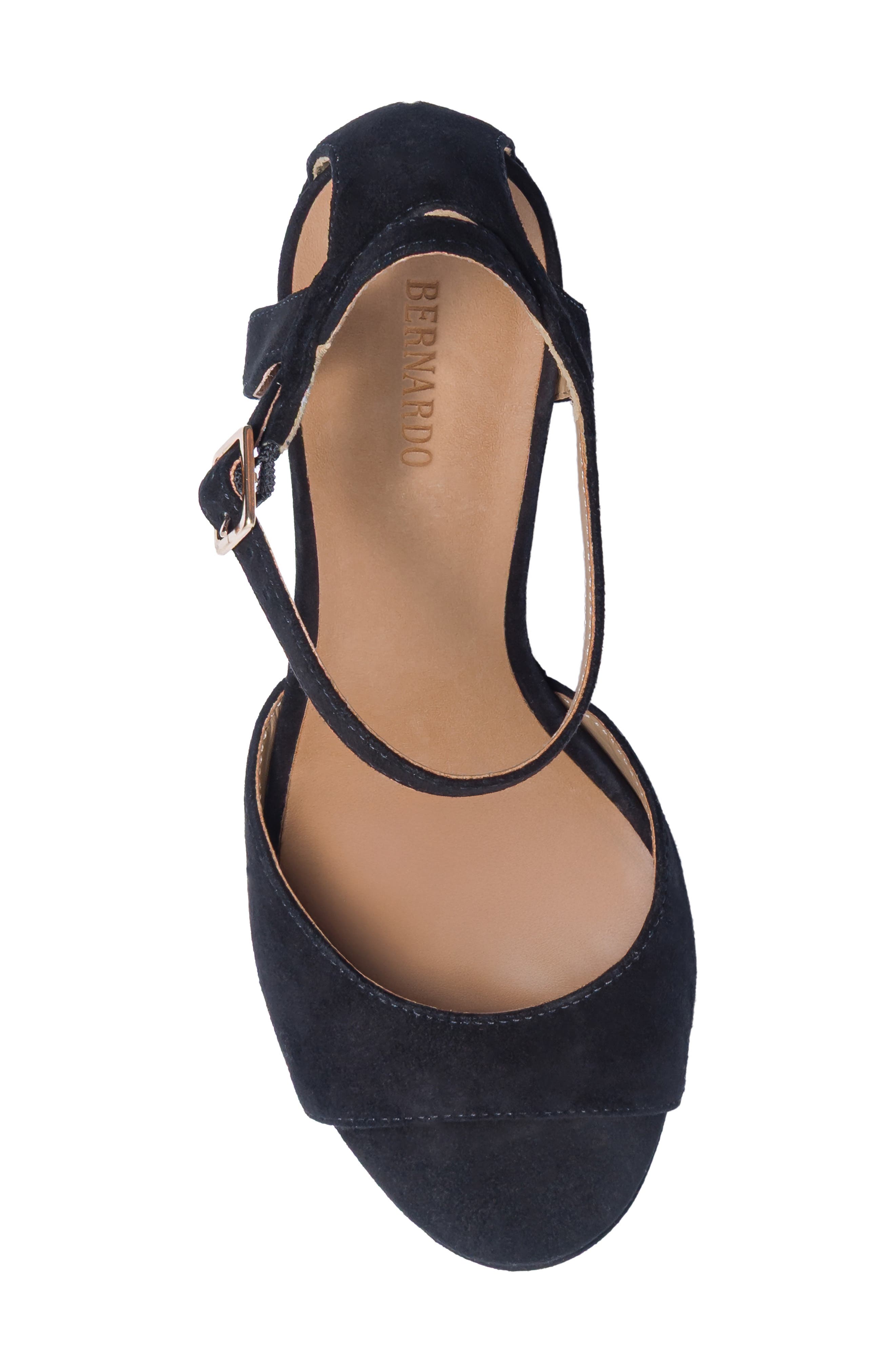 Valeria Leather Platform Sandal, Alternate, color, BLACK KID SUEDE