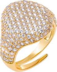 BY ADINA EDEN Pave Statement Pinky Signet Adjustable Ring