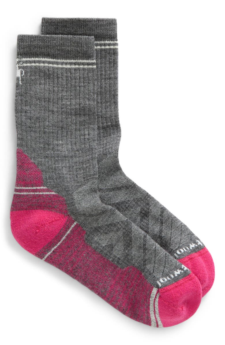 Smartwool Hike Light Cushion Crew Socks, Alternate, color, Power Pink