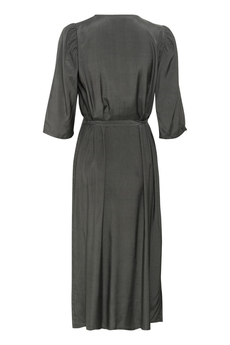 KAmira Half Sleeves V-neck Wrap Dress, Alternate, color, Black Oyster